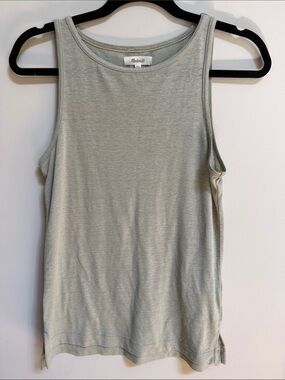 Madewell Light Sage Tank Top - Sleeveless Scoop Neck